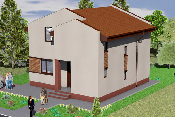 Constructie BCA sau caramida casa cu 2 dormitoare zidarie 01 -  vedere din exterior imagine 4