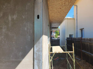 Constructie casa 116 mp in faza de inchideri exterioare fatade cu fibrociment thumbnail