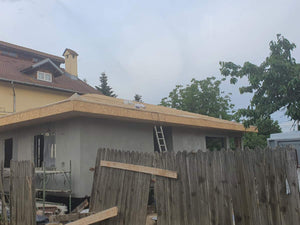 Constructie casa 116 mp in faza de inchideri exterioare fatade cu fibrociment thumbnail