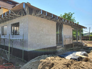 Constructie casa 116 mp in faza de inchideri exterioare fatade cu fibrociment thumbnail