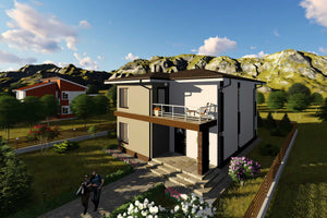 Constructie casa BCA cu 3 dormitoare 3 bai zidarie 211mp 034 - fatada exterior casa fotografie 4 thumbnail