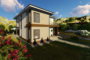 Constructie casa BCA cu 3 dormitoare 3 bai zidarie 211mp 034 - fatada exterior casa fotografie 6 thumbnail