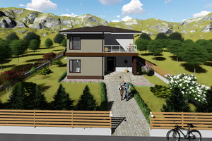 Constructie casa BCA cu 3 dormitoare 3 bai zidarie 211mp 034 - fatada exterior casa fotografie 7 thumbnail