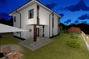 Constructie casa BCA cu 3 dormitoare 3 bai zidarie 211mp 034 - fatada exterior casa fotografie 14 thumbnail