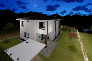 Constructie casa BCA cu 3 dormitoare 3 bai zidarie 211mp 034 - fatada exterior casa fotografie 16 thumbnail