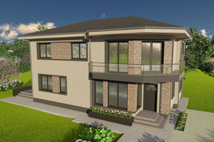 Constructie casa bca cu etaj 4 dormitoare 3 bai din zidarie - volum exterior poza 19 thumbnail