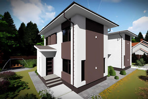 Constructie casa BCA cu etaj duplex zidarie 3 camere x2 077 - vedere casa exterior 3D poza 6 thumbnail