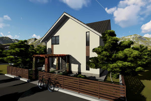 Constructie casa BCA cu etaj si obloane zidarie 180 mp 070 - cum arata casa pe exterior poza 4 thumbnail