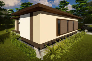 Constructie casa BCA moderna zidarie terasa fara etaj 120 mp - design exterior casa imagine 4 thumbnail