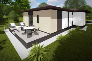 Constructie casa BCA moderna zidarie terasa fara etaj 120 mp - design exterior casa imagine 5 thumbnail