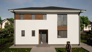 Constructie casa caramida cu etaj 200 mp zidarie 4 camere 94 - design exterior casa poza 7 thumbnail