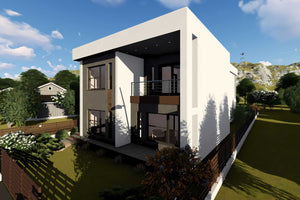 Constructie casa caramida cu etaj fara acoperis zidarie 055 - poza 3D 4 thumbnail