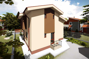 Constructie casa caramida cu mansarda 4 camere zidarie 089 -  design casa vedere exterioara imagine 7 thumbnail