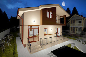 Constructie casa caramida cu mansarda 4 camere zidarie 089 -  design casa vedere exterioara imagine 11 thumbnail