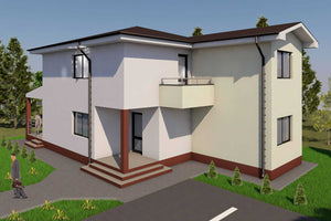 Constructie casa caramida cu terasa acoperita zidarie 014 - design exterior casa foto 4 thumbnail