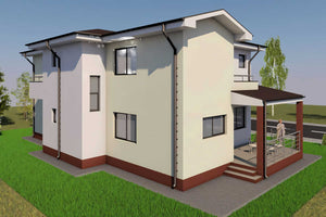 Constructie casa caramida cu terasa acoperita zidarie 014 - design exterior casa foto 6 thumbnail