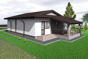 Constructie casa caramida cu terasa si garaj zidarie 178mp - aspect casa fotografie 5 thumbnail