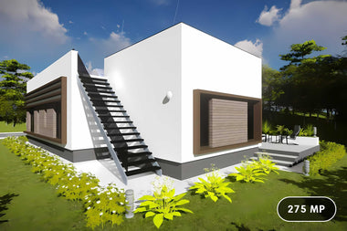 Constructie casa caramida moderna zidarie fara acoperis 027 - cum arata fatada casa poza 1 scari exterioare
