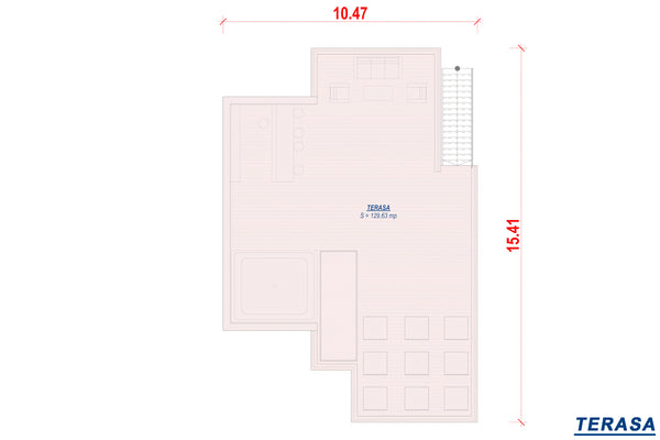 Constructie casa caramida moderna zidarie fara acoperis 027 - plan arhitect terasa pe acoperis