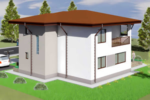 Constructie casa caramida zidarie cu etaj si terase 241-003 - aspect exterior poza 5 thumbnail