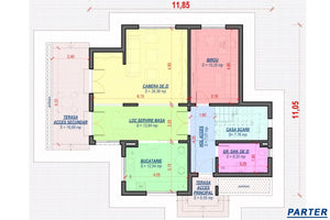 Constructie casa caramida zidarie cu etaj si terase 241-003 - aspect interior plan parter thumbnail