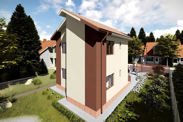 Constructie casa cu 2 nivele din caramida zidarie 130 mp -  design casa cu etaj imagine 8