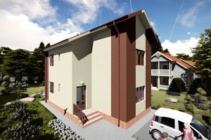 Constructie casa cu 2 nivele din caramida zidarie 130 mp -  design casa cu etaj imagine 14 thumbnail