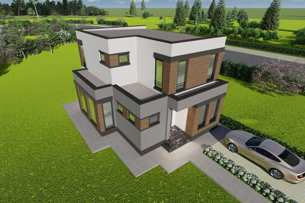 Constructie casa cu acoperis drept zidarie 150mp foto 19