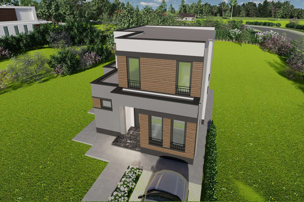 Constructie casa cu acoperis drept zidarie 150mp foto 24