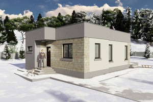 Constructie casa de bca parter 2 camere 1 baie zidarie 75 mp - casa moderna exterior poza 2 thumbnail
