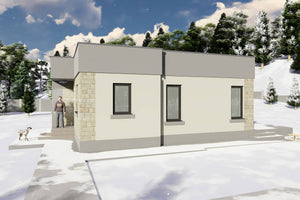 Constructie casa de bca parter 2 camere 1 baie zidarie 75 mp - casa moderna exterior poza 4 thumbnail