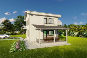 Constructie casa de bca pe 2 nivele 3 dormitoare 160 metri - fatade exterioare casa poza 5 thumbnail