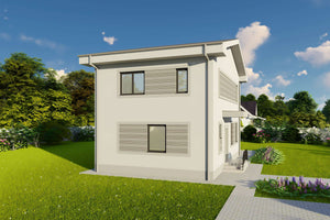 Constructie casa de bca pe 2 nivele 3 dormitoare 160 metri - fatade exterioare casa poza 11 thumbnail