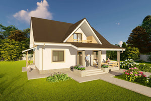 Constructie casa de caramida cu etaj 200mp cu terasa 190-123 - fatada casa cu etaj imagine 2 thumbnail