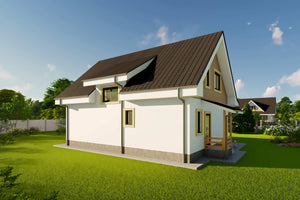Constructie casa de caramida cu etaj 200mp cu terasa 190-123 - fatada casa cu etaj imagine 10 thumbnail