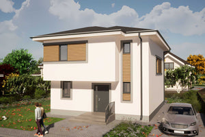 Constructie casa de caramida sau BCA etaj terasa zidarie 109 - fatade casa imagine 5 thumbnail