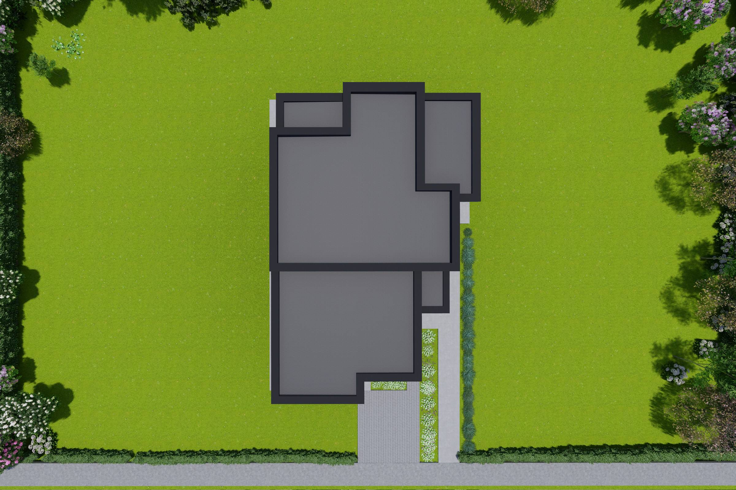 Constructie casa de zidarie bca 200mp cu acoperis tip terasa - model de acoperis plat tip terasa
