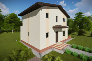 Constructie casa din BCA 180 mp zidarie etaj cu balcoane 030 - foto casa cu terasa neacoperita 3d imagine 6 thumbnail