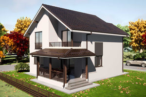 Constructie casa din BCA cu etaj 2 dormitoare 176 mp zidarie - casa la exterior poza 2 thumbnail