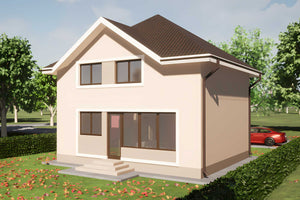 Constructie casa din BCA cu etaj si 3 dormitoare zidarie 100 -  aspect casa fotografie 2 thumbnail