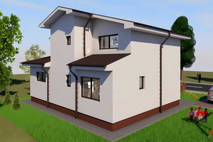 Constructie casa din BCA cu mansarda si 4 camere din zidarie -  fotografie exterioara casa 6 thumbnail