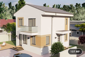 Constructie casa din BCA Ytong cu etaj si balcon zidarie 107 -  imagine casa din afara poza 1 thumbnail