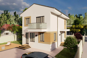 Constructie casa din BCA Ytong cu etaj si balcon zidarie 107 -  imagine casa din afara poza 10 thumbnail