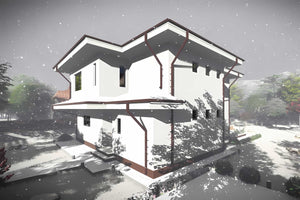 Constructie casa din caramida cu etaj 3 dormitoare 260-006 - fatada casa poza 4 thumbnail