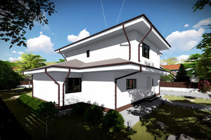 Constructie casa din caramida cu etaj 3 dormitoare 260-006 - fatada casa poza 7 thumbnail