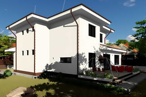 Constructie casa din caramida cu etaj 3 dormitoare 260-006 - fatada casa poza 9 thumbnail