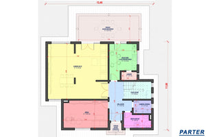 Constructie casa din caramida cu etaj 3 dormitoare 260-006 - schite parter thumbnail