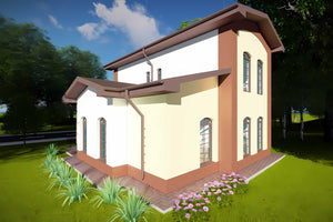 Constructie casa din caramida sau BCA arcade zidarie 148-022 -  vizualizare design exterior casa fotografie 5 thumbnail