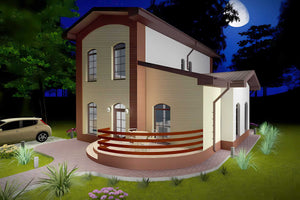 Constructie casa din caramida sau BCA arcade zidarie 148-022 -  vizualizare design exterior casa fotografie 7 thumbnail