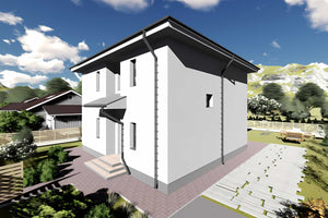 Constructie casa din caramida zidarie pe 2 nivele de 160 mp -  foto 3d exterior casa poza 8 thumbnail